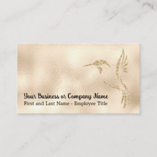 Tarjeta De Visita Hummingbird Purpurina dorado