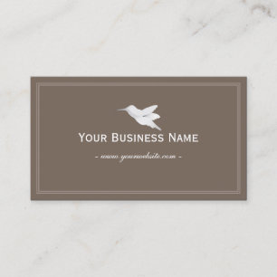 Tarjeta De Visita Hummingbird Simple Plain Brown 