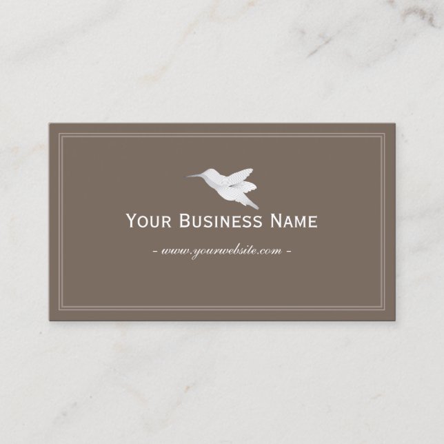 Tarjeta De Visita Hummingbird Simple Plain Brown  (Anverso)