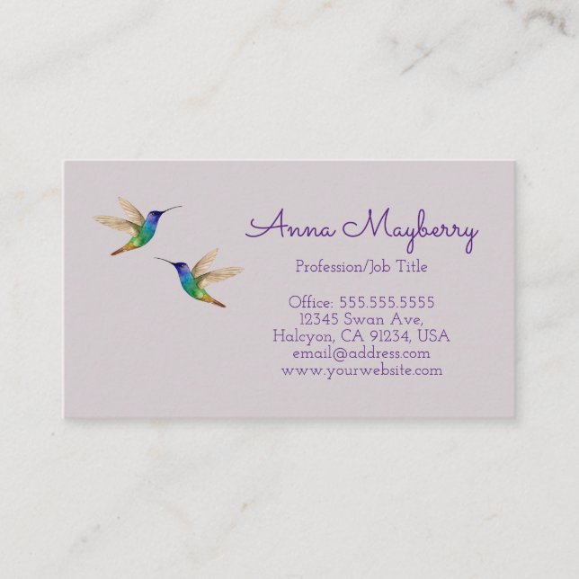Tarjeta de visita Hummingbirds (Anverso)