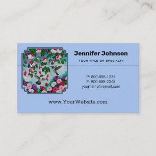 Tarjeta De Visita Hummingbirds y Flores