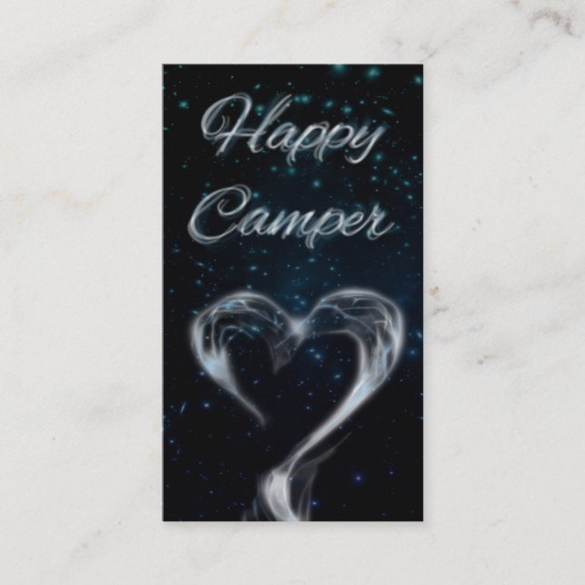 Tarjeta De Visita humo del amor del campista contento (Anverso)