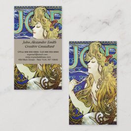 Tarjeta De Visita Humo elegante, trabajo de Alphonse Mucha Art Nouve