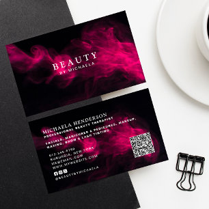 Tarjeta De Visita Humo negro y rosa moderno