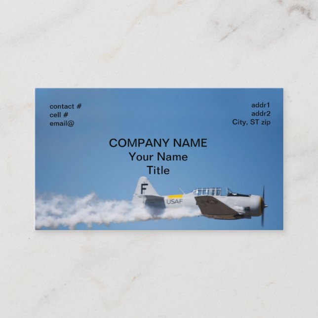 Tarjeta De Visita Humo que se arrastra de Warbird (Anverso)