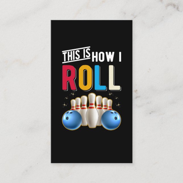 Tarjeta De Visita Humor Bowler del equipo de boliche retro (Anverso)