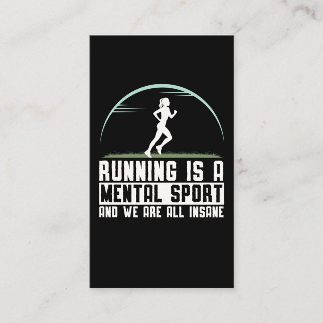 Tarjeta De Visita Humor Chica de esposa loca en carrera Triatlón (Anverso)