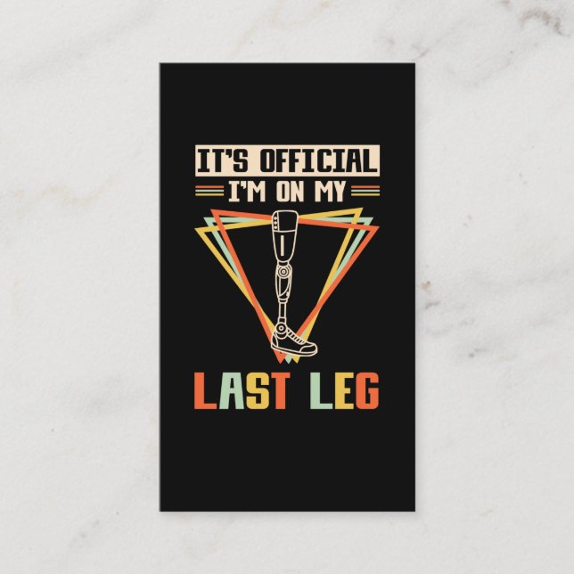 Tarjeta De Visita Humor De Amputación De Las Piernas Amputee (Anverso)