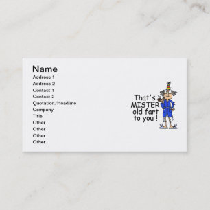 Tarjeta De Visita Humor de cumpleaños de Mister Old Fart