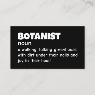 Tarjeta De Visita Humor de definición de expertos botánicos