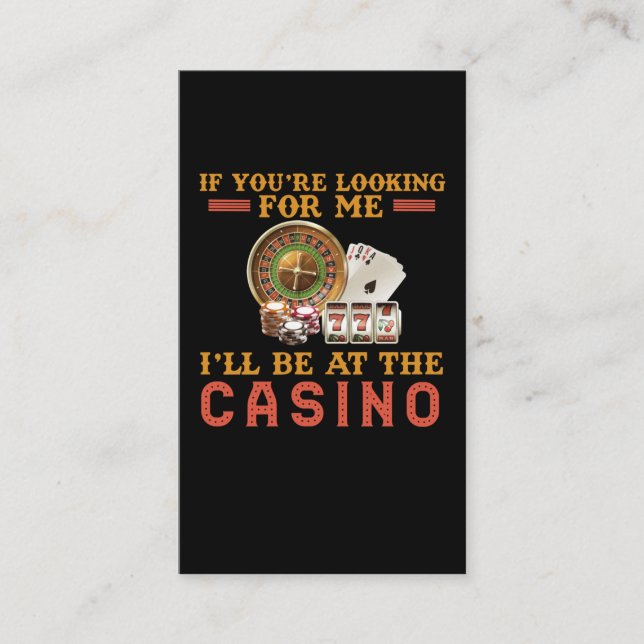 Tarjeta De Visita Humor de juego adicto al Casino gracioso (Anverso)