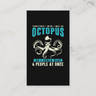 Tarjeta De Visita Humor de pulpo sarcástico Kraken Sea Animal Fun