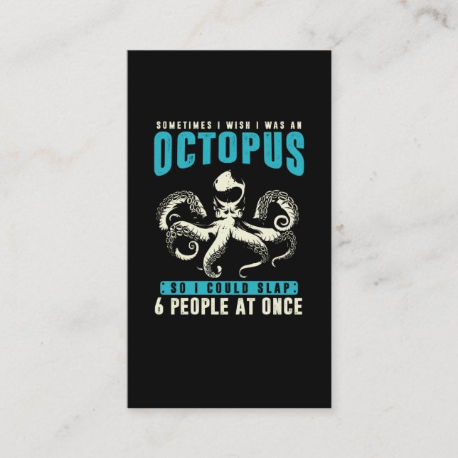 Tarjeta De Visita Humor de pulpo sarcástico Kraken Sea Animal Fun (Anverso)