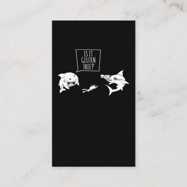 Tarjeta De Visita Humor gracioso de tiburón Chiste del buzo Scuba (Anverso)