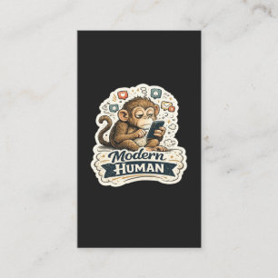 Tarjeta De Visita Humor Monstruo Humano Mono Teléfono Inteligente Re
