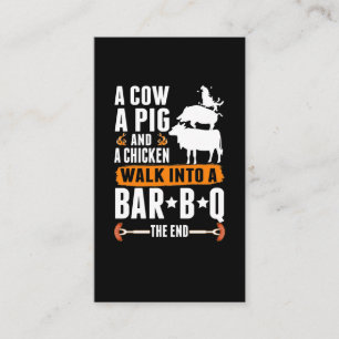 Tarjeta De Visita Humor sarcástico de parrillada de carne