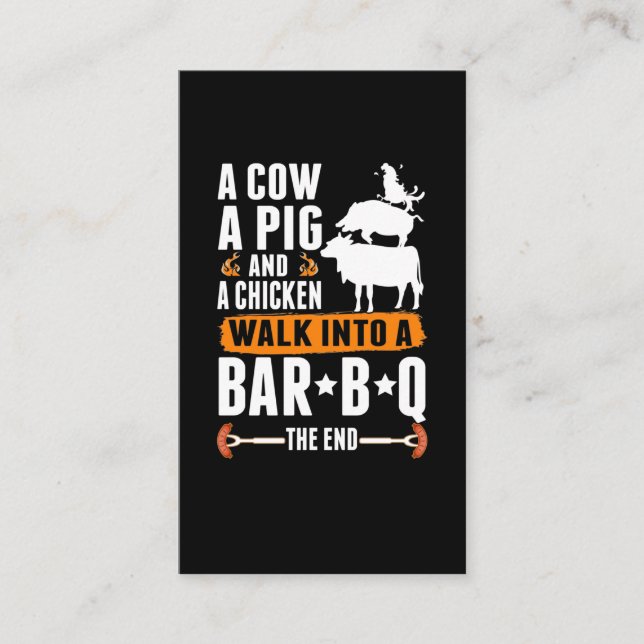 Tarjeta De Visita Humor sarcástico de parrillada de carne (Anverso)