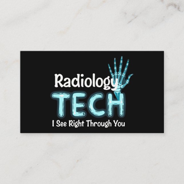 Tarjeta De Visita Humor tecnológico radiológico X Ray (Anverso)
