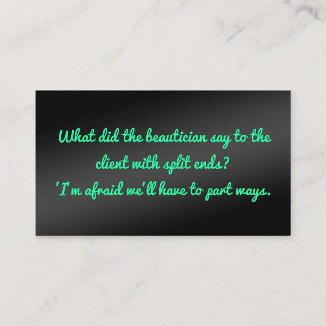 Tarjeta De Visita Humorous Beauty Esthetician (Anverso)