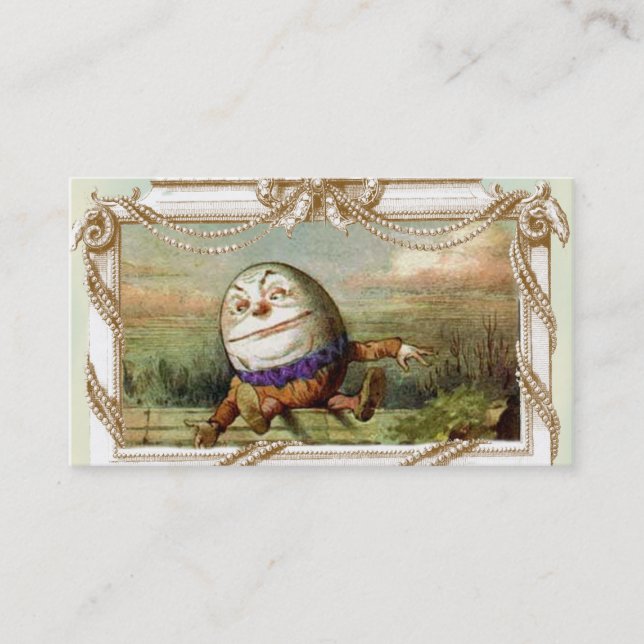 Tarjeta De Visita Humpty Dumpty y Alice (Anverso)