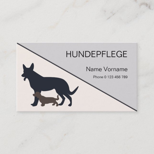 Tarjeta De Visita hundepflege cuidado perro (Anverso)