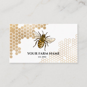 Tarjeta De Visita Húneycomb Bee Farm Beekeeper Apiarist Honeybees Bu