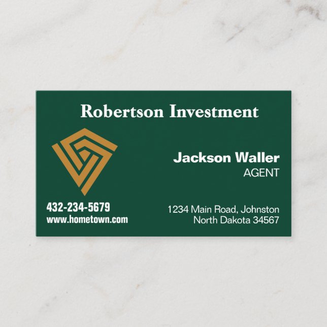 Tarjeta De Visita Hunter Green Calling Card for Any Business (Anverso)