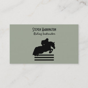 Tarjeta De Visita Hunter Jumper Horse and Rider Silhouette