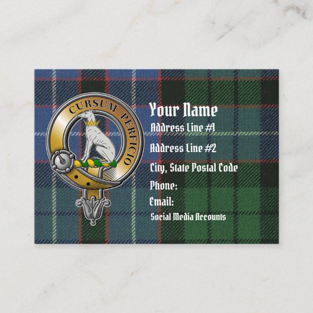 Tarjeta De Visita Hunter Tartan & Badge (Anverso)