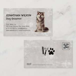 Tarjeta De Visita Husky Dog Sitting   Animales