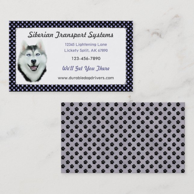 Tarjeta De Visita Husky Siberian (Anverso / Reverso)