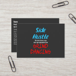 Tarjeta De Visita Hustle lateral vs Grind Dancing Neon Blue Text