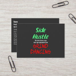 Tarjeta De Visita Hustle lateral vs Grind Dancing Neon Green Text