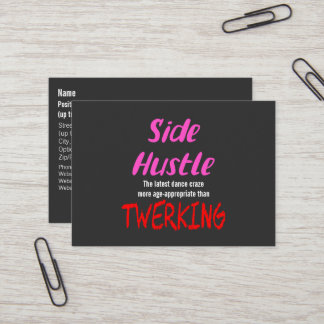 Tarjeta De Visita Hustle lateral vs. Twerking Neon Pink Text
