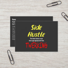Tarjeta De Visita Hustle lateral vs. Twerking Neon Yellow Text