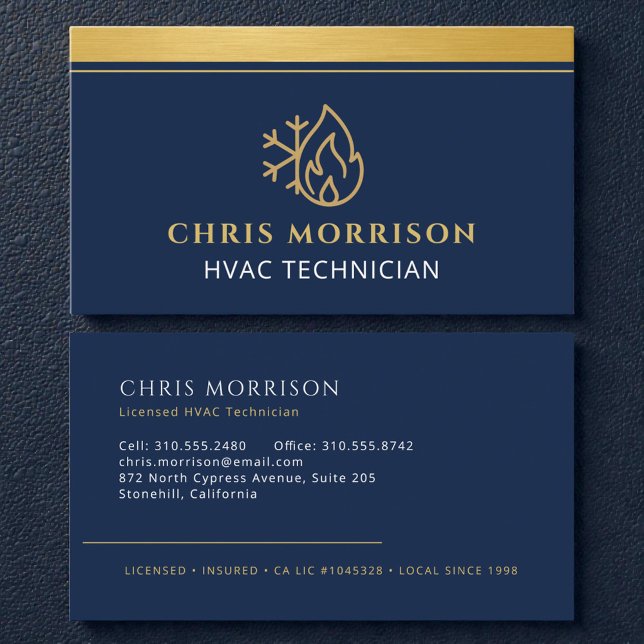 Tarjeta De Visita HVAC AC Heating Cooling Heat Service Tech (Subido por el creador)