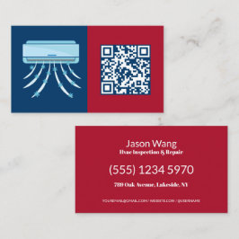 Tarjeta De Visita HVAC de Aire Acondicionado QR escaneado