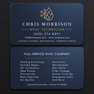 Tarjeta De Visita HVAC Metálico 