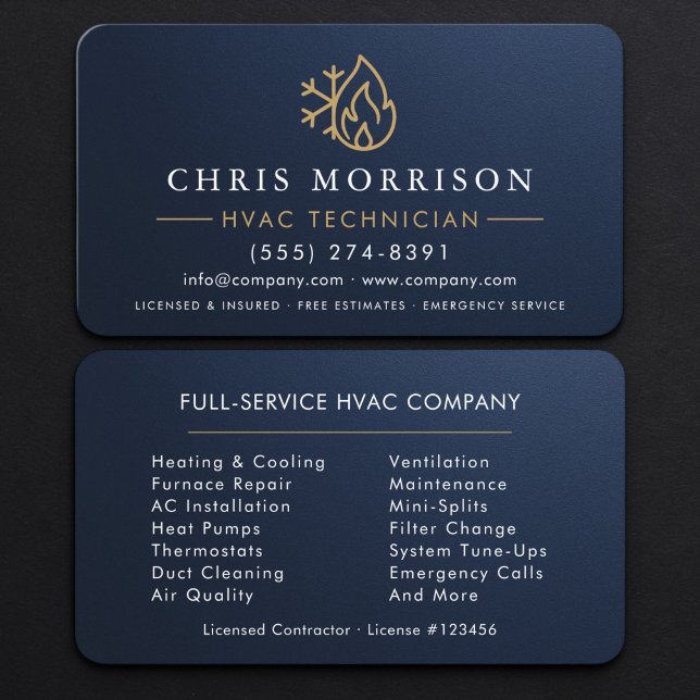 Tarjeta De Visita HVAC Metálico  (Subido por el creador)
