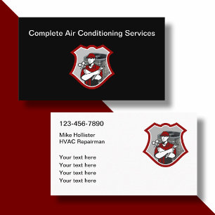 Tarjeta de visita HVAC para aire acondicionado