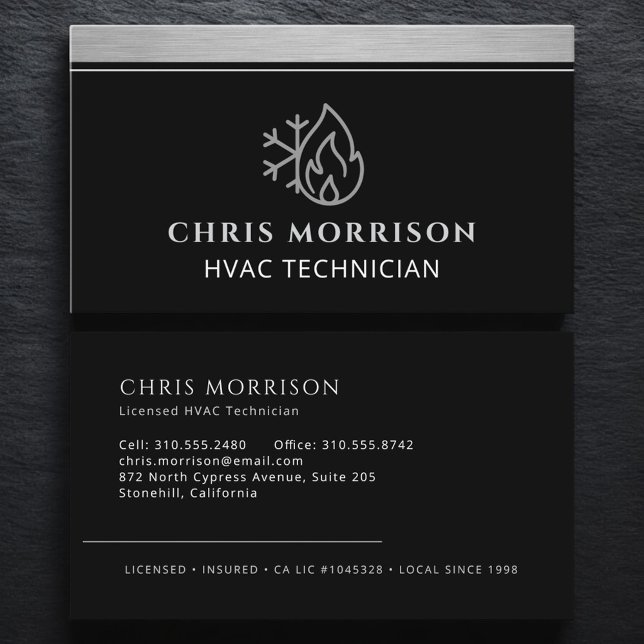 Tarjeta De Visita HVAC Technician AC Heating Cooling Heat (Subido por el creador)