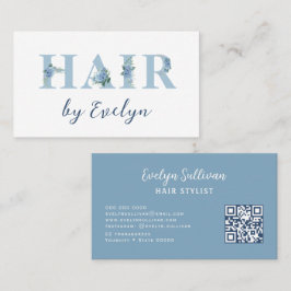 Tarjeta de visita Hydrangea Floral Letters Hair