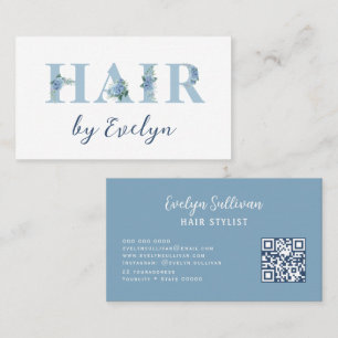 Tarjeta de visita Hydrangea Floral Letters Hair