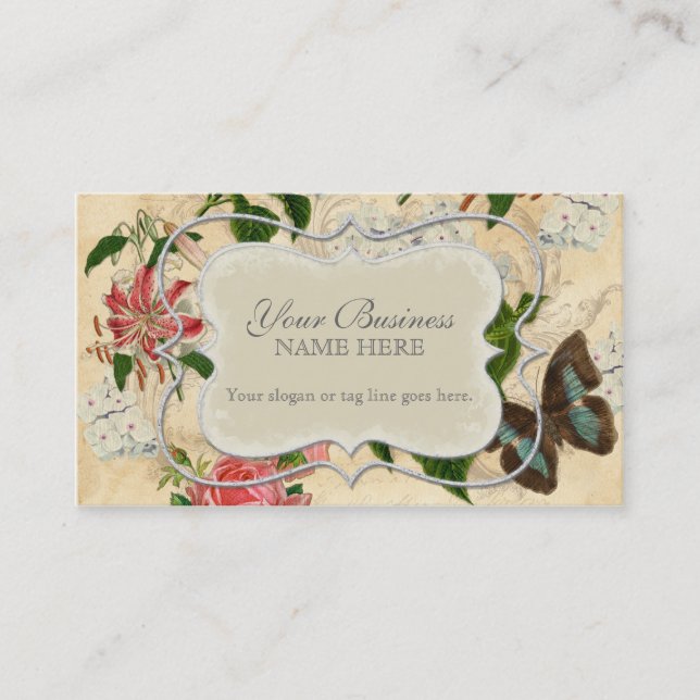 Tarjeta De Visita Hydrangea subió lirio de la mariposa n del (Anverso)