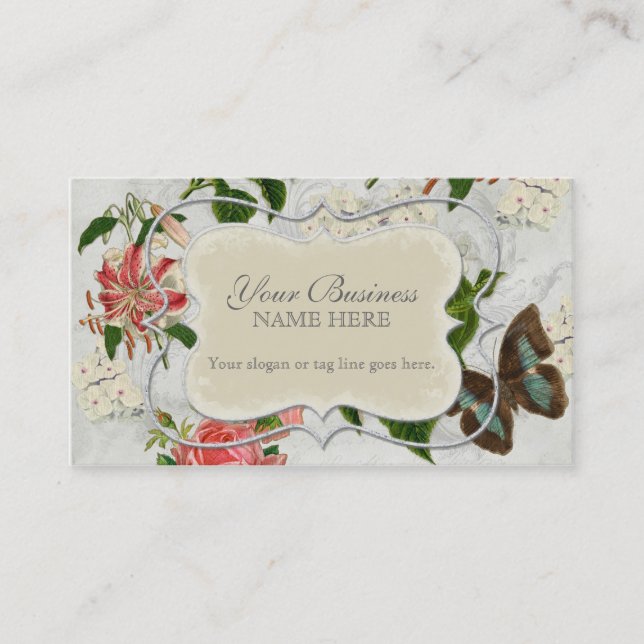 Tarjeta De Visita Hydrangea subió lirio de la mariposa n del (Anverso)