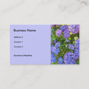 Tarjeta De Visita Hydrangeas azul y púrpura