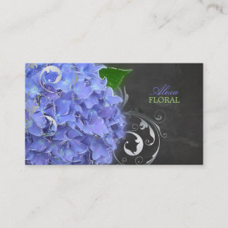 Tarjeta De Visita Hydrangeas azules de PixDezines, floristas/pizarra