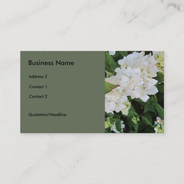 Tarjeta De Visita Hydrangeas blancas (Anverso)