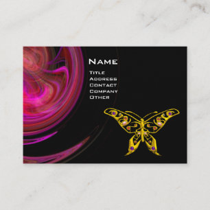 Tarjeta De Visita HYPER BUTTERFLY - amarillo violeta rosa brillante