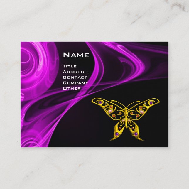 Tarjeta De Visita HYPER BUTTERFLY - amarillo violeta violeta (Anverso)
